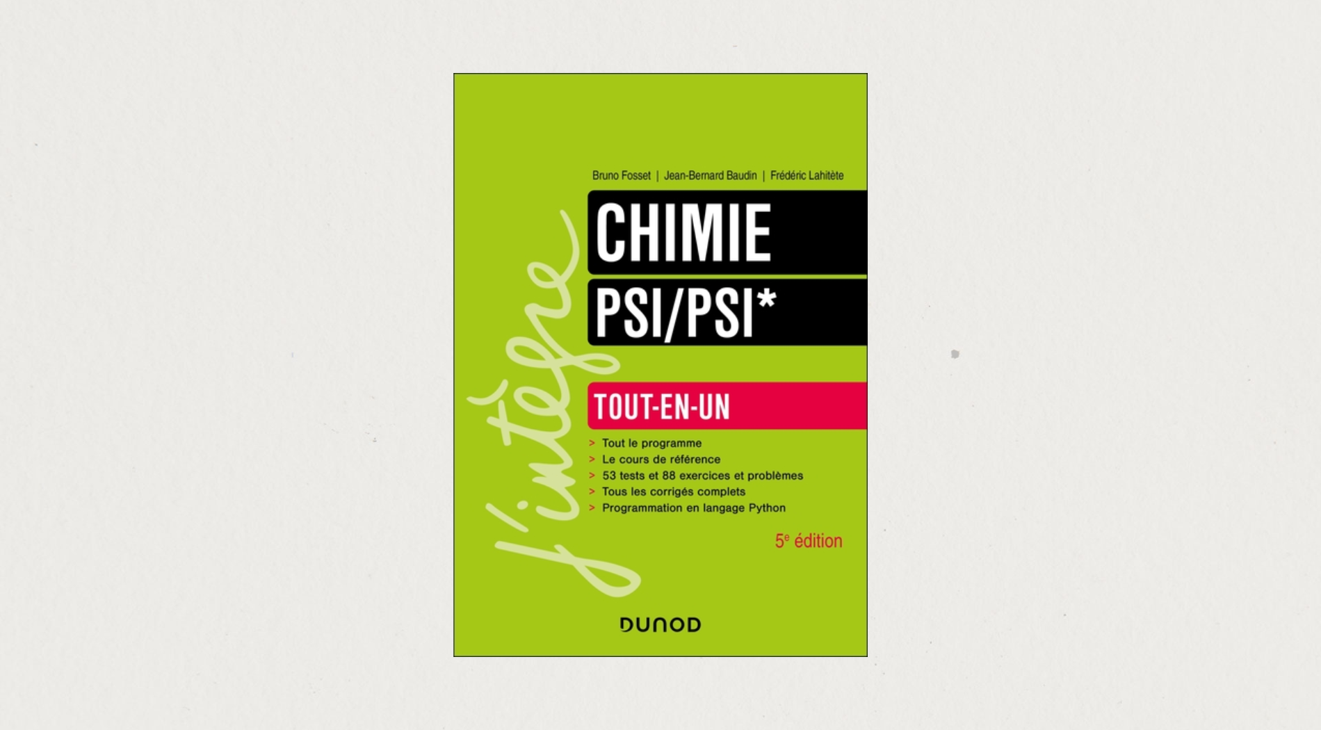 Illustration de l'article Chimie tout-en-un PSI/PSI* - 5e édition